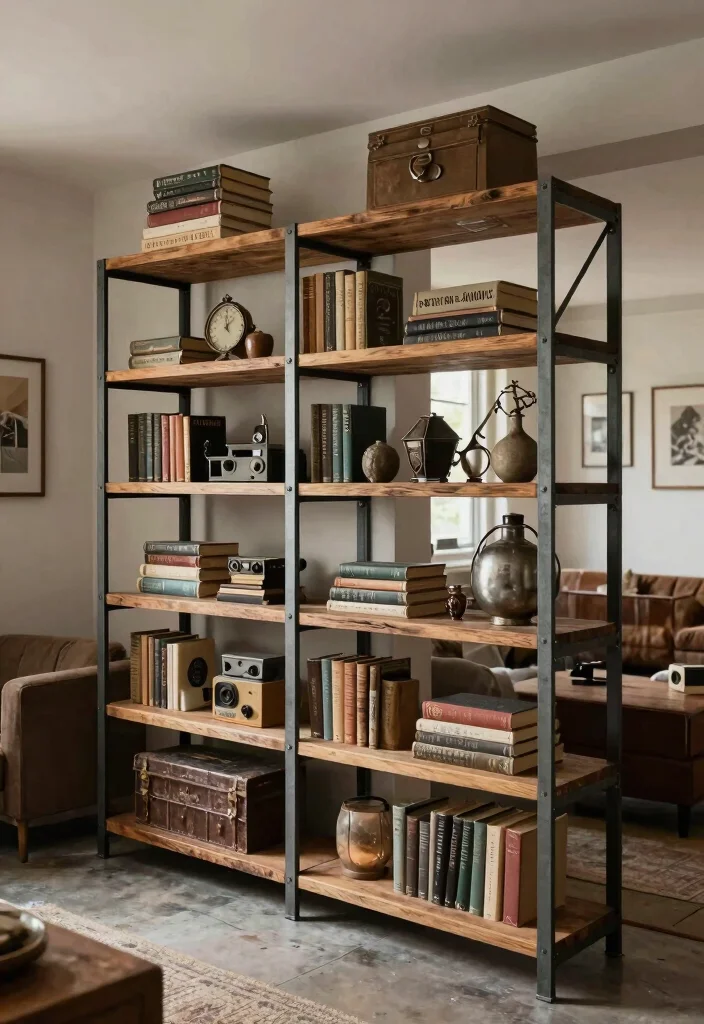 16 Basement Man Cave Ideas for Relaxed Personal Spaces 11. Industrial Shelving Units 0