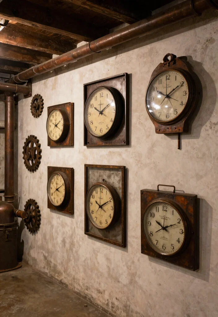 16 Basement Man Cave Ideas for Relaxed Personal Spaces 15. Industrial inspired Wall Decor 0