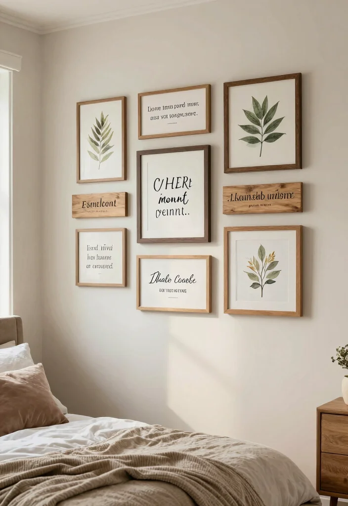 16 Bedroom Aesthetic Wall Decor Ideas That Feel Personal 10. Personalized Wall Quotes 0