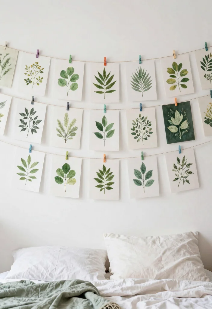 16 Bedroom Aesthetic Wall Decor Ideas That Feel Personal 16. Botanical Prints with a Twist 0