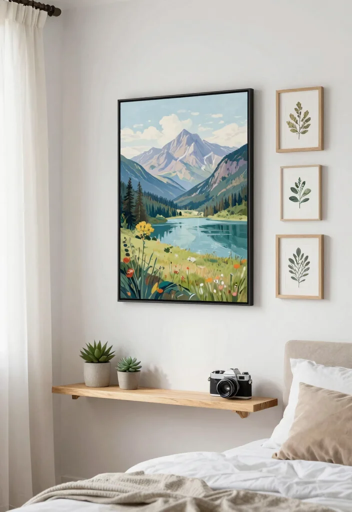 16 Bedroom Aesthetic Wall Decor Ideas That Feel Personal 3. Nature Inspired Art 0