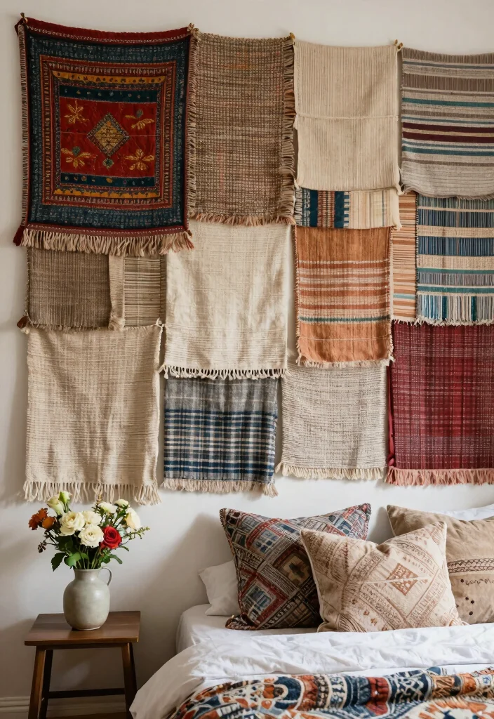 16 Bedroom Aesthetic Wall Decor Ideas That Feel Personal 5. Layered Textiles 0