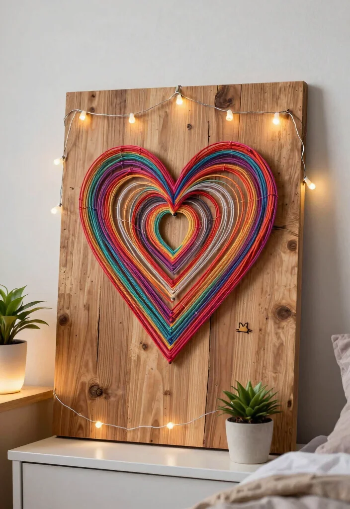 16 Bedroom Aesthetic Wall Decor Ideas That Feel Personal 8. Whimsical String Art 0