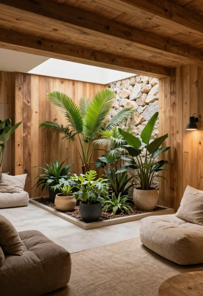 16 Low Ceiling Basement Renovation Ideas That Actually Work 9. Incorporate Natural Elements 0