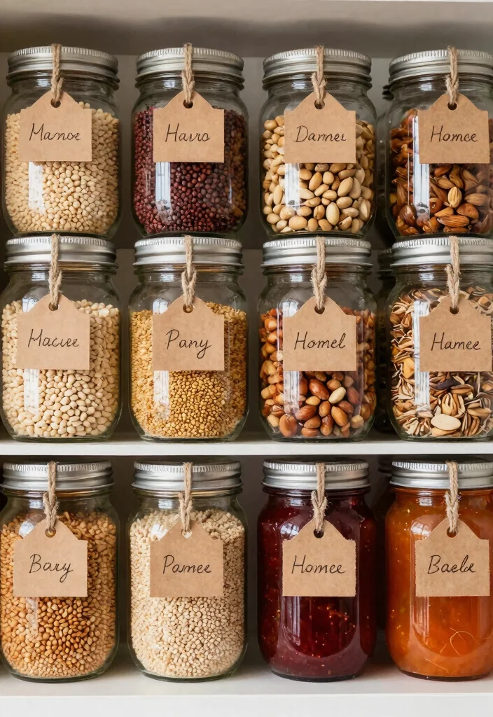12 Walk In Pantry Organization Ideas for Everyday Use 6. Repurpose Jars for Bulk Storage